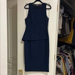 Black Halo Navy Midi Dress